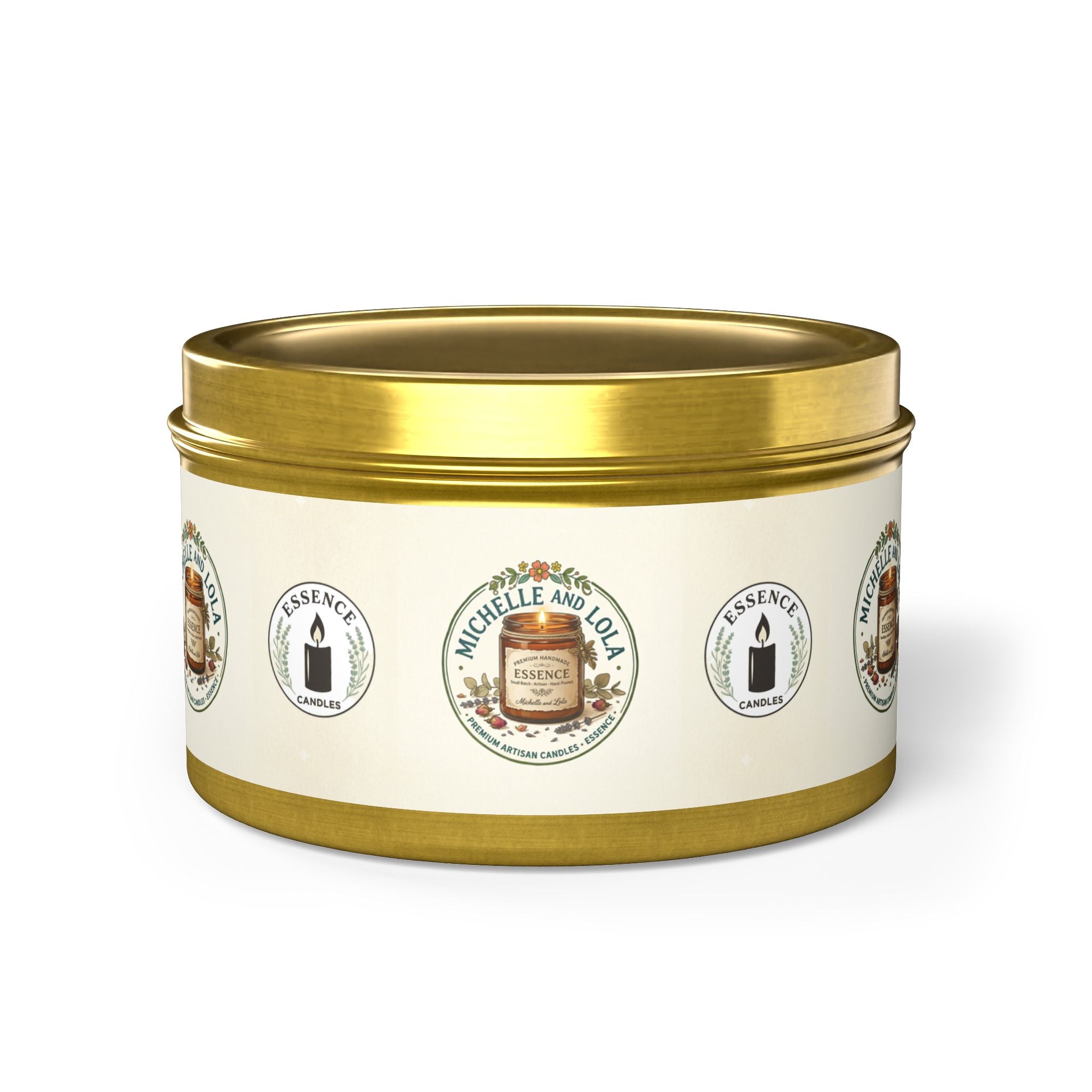 Rustic Honey & Oats Scented Tin Candle — Natural, Cozy Home Fragrance