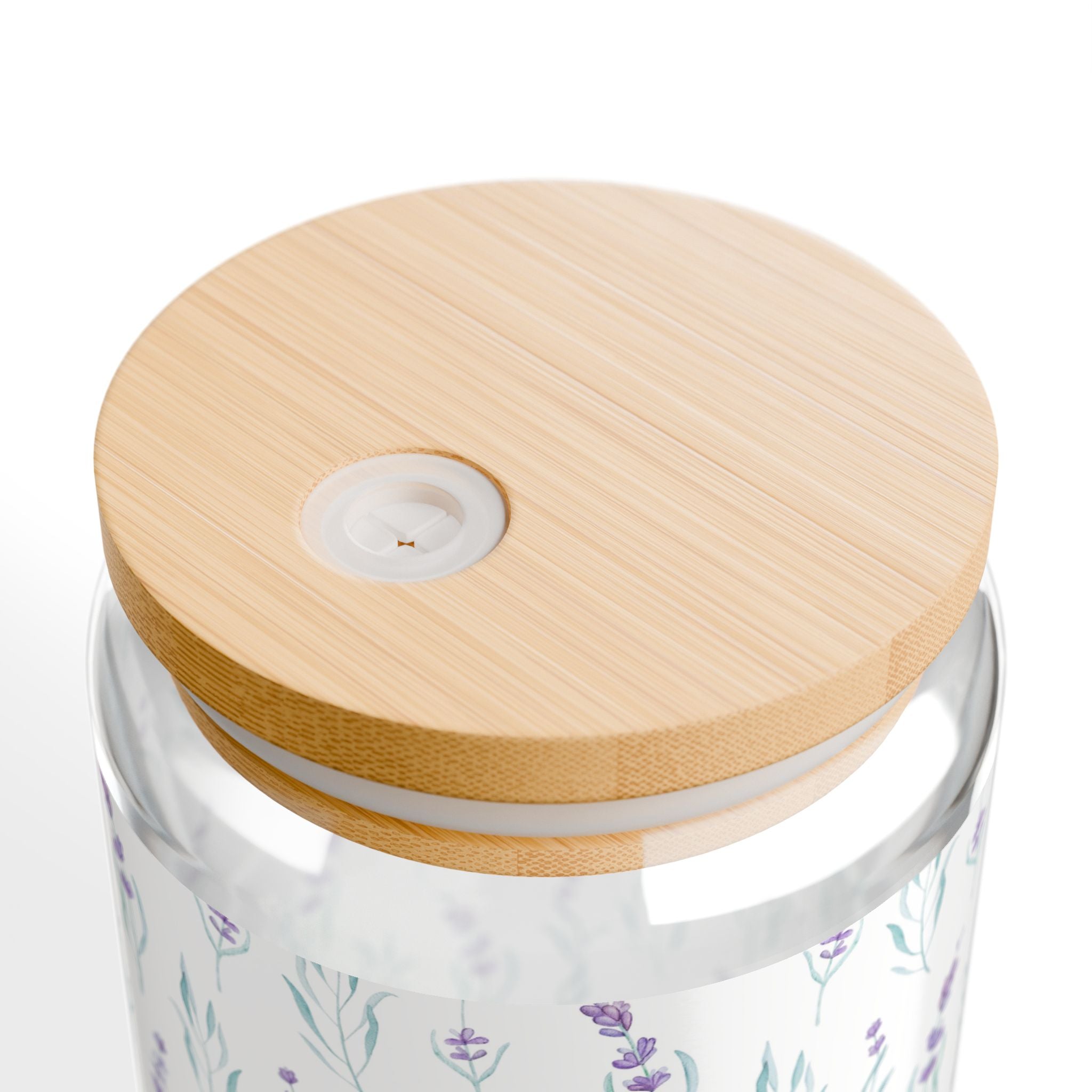 Lavender Fields Sipper Glass – 16oz Floral Tumbler with Bamboo Lid & Straw