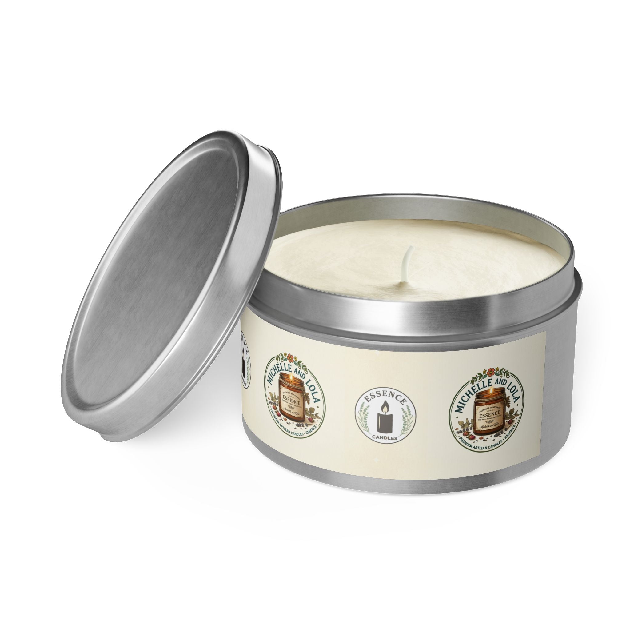 Rustic Honey & Oats Scented Tin Candle — Natural, Cozy Home Fragrance