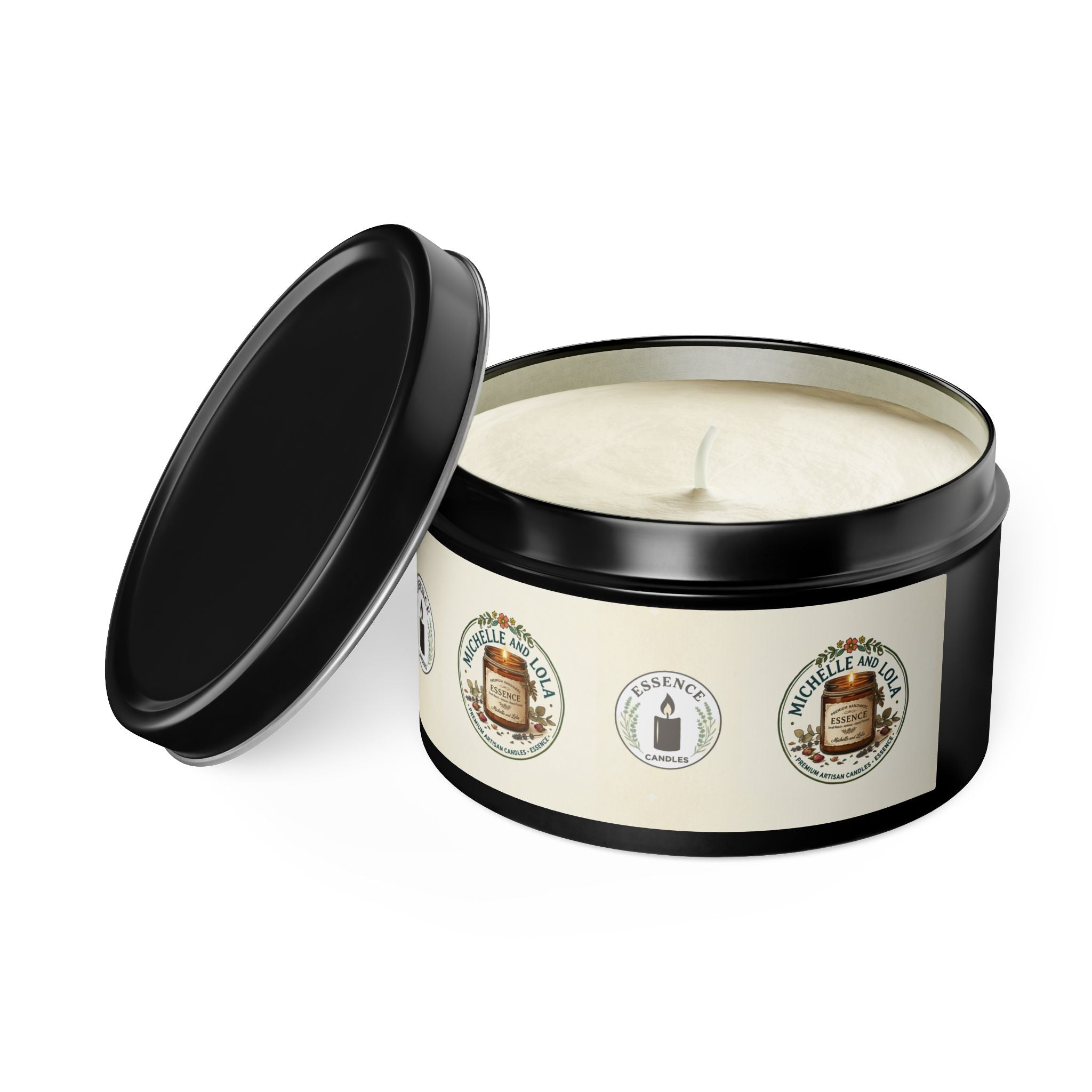 Rustic Honey & Oats Scented Tin Candle — Natural, Cozy Home Fragrance