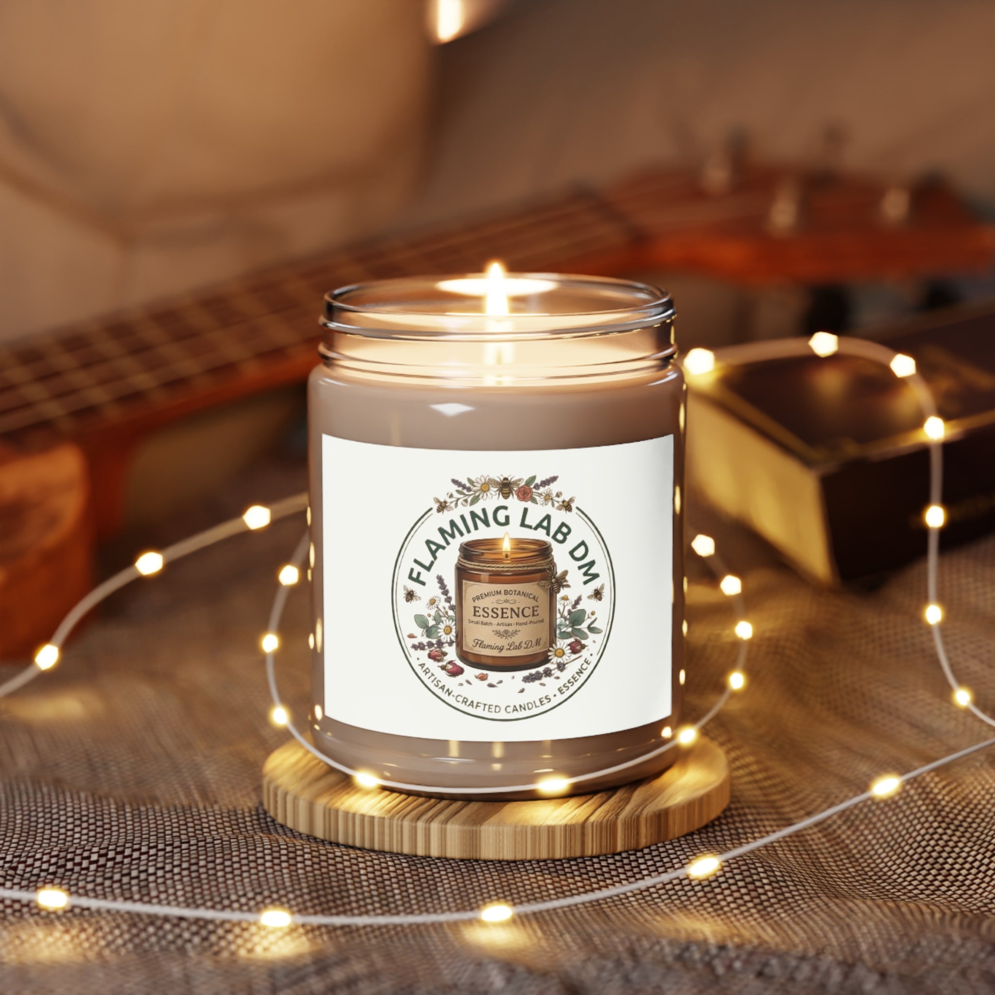Soy Scented Candle 9oz — Michelle and Lola Essence Jar with White Lid