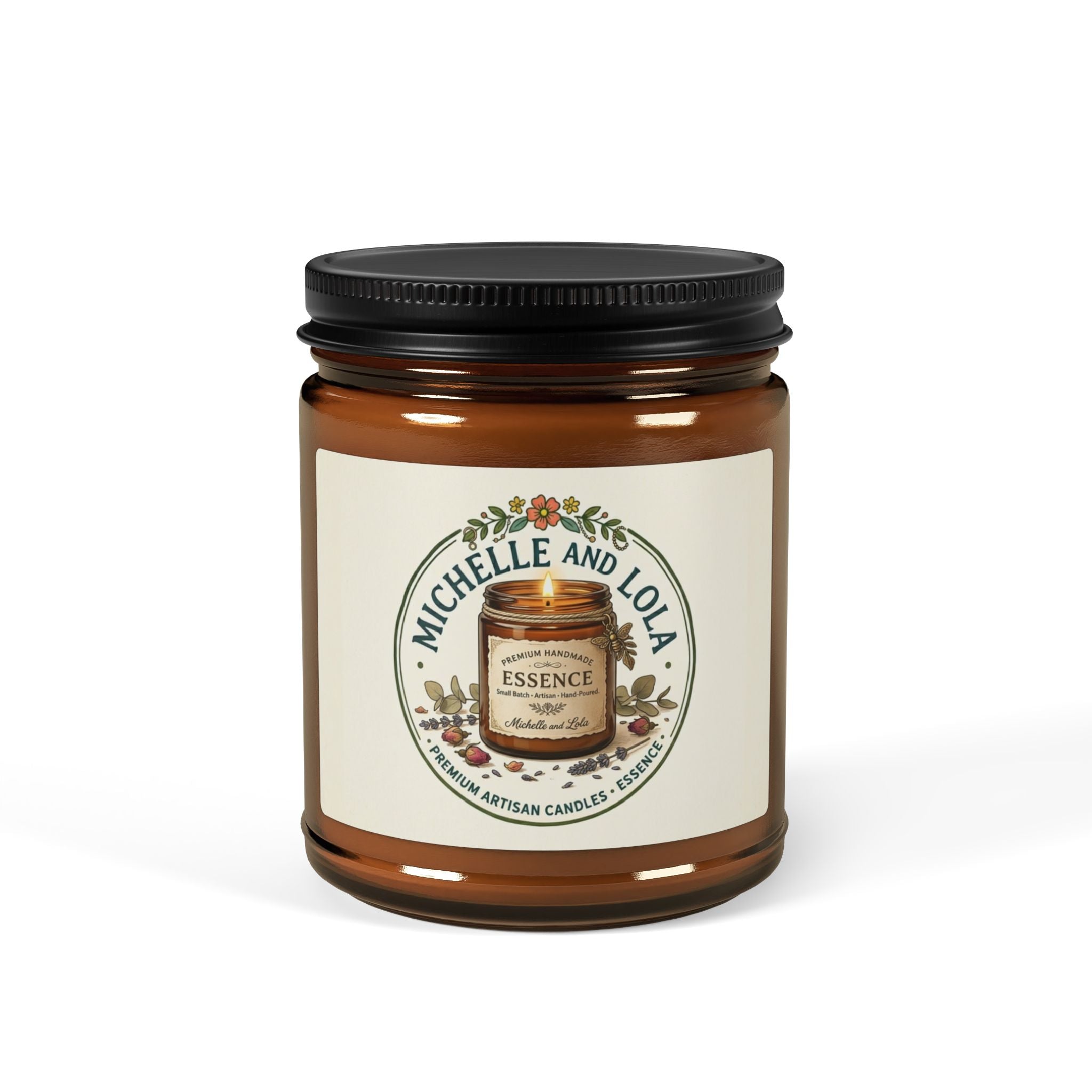 Amber Jar Soy Candle — Scented Soy Candle in Amber Glass (Multi-Size)