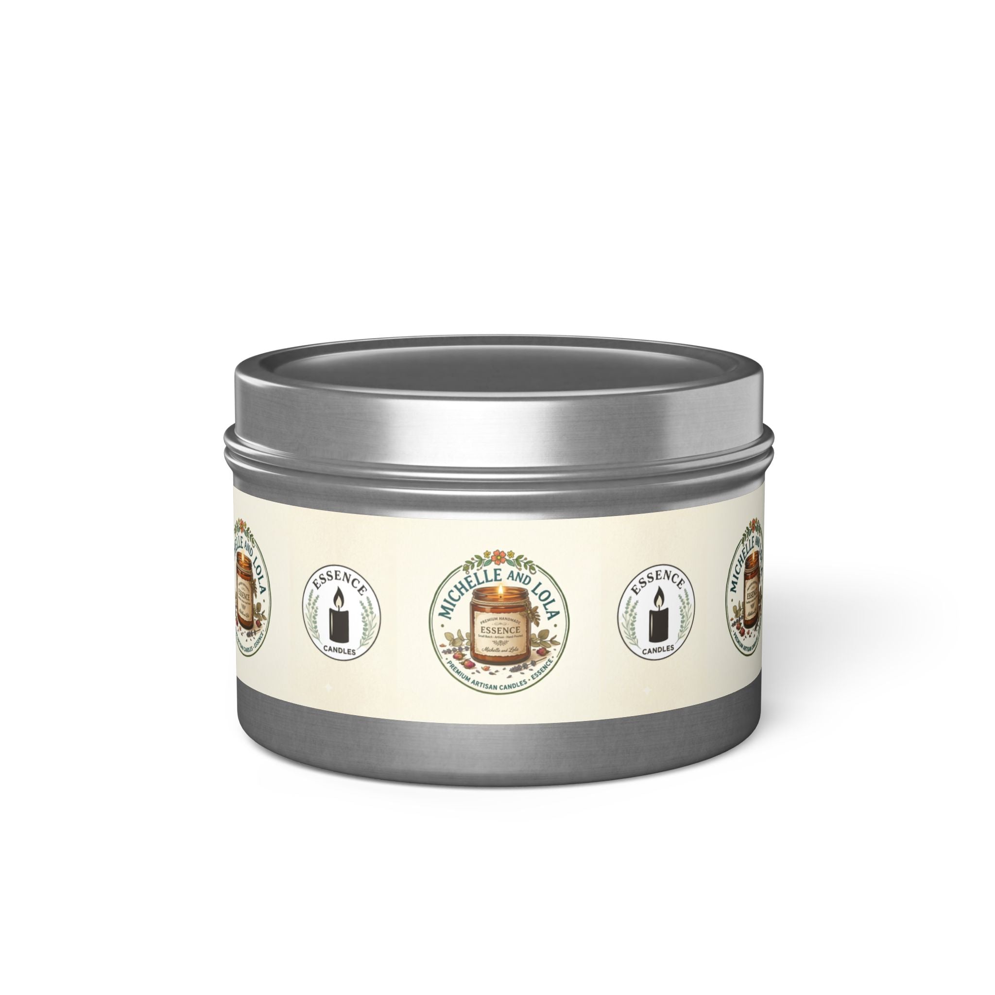 Rustic Honey & Oats Scented Tin Candle — Natural, Cozy Home Fragrance
