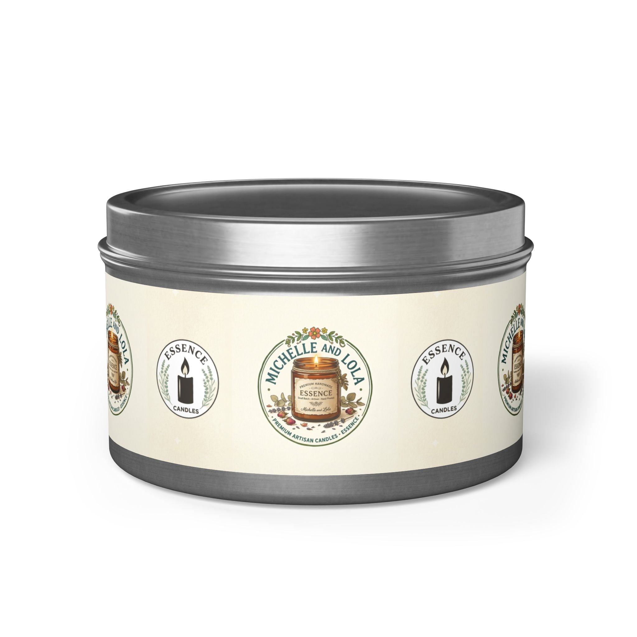Rustic Honey & Oats Scented Tin Candle — Natural, Cozy Home Fragrance