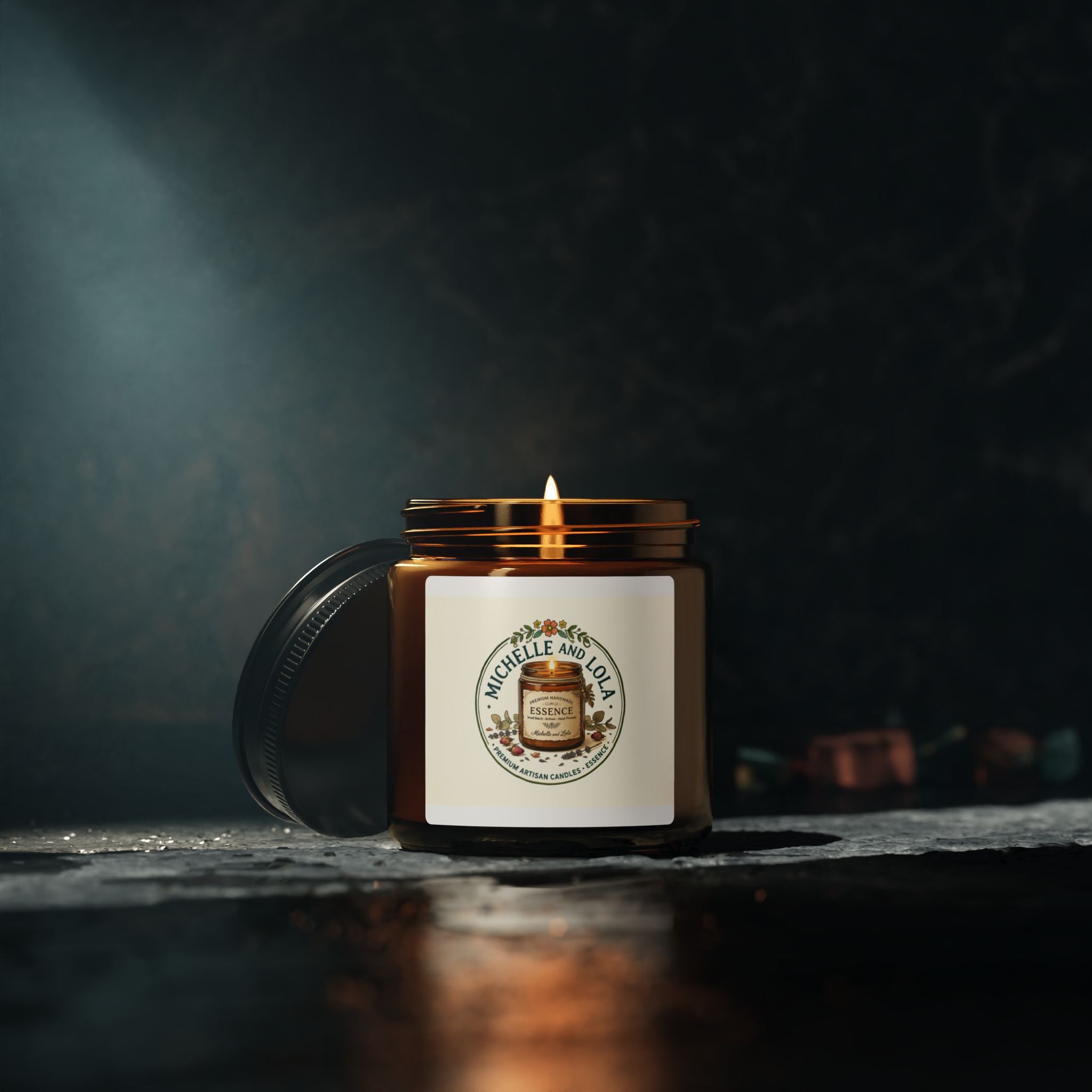 Amber Jar Soy Candle — Scented Soy Candle in Amber Glass (Multi-Size)