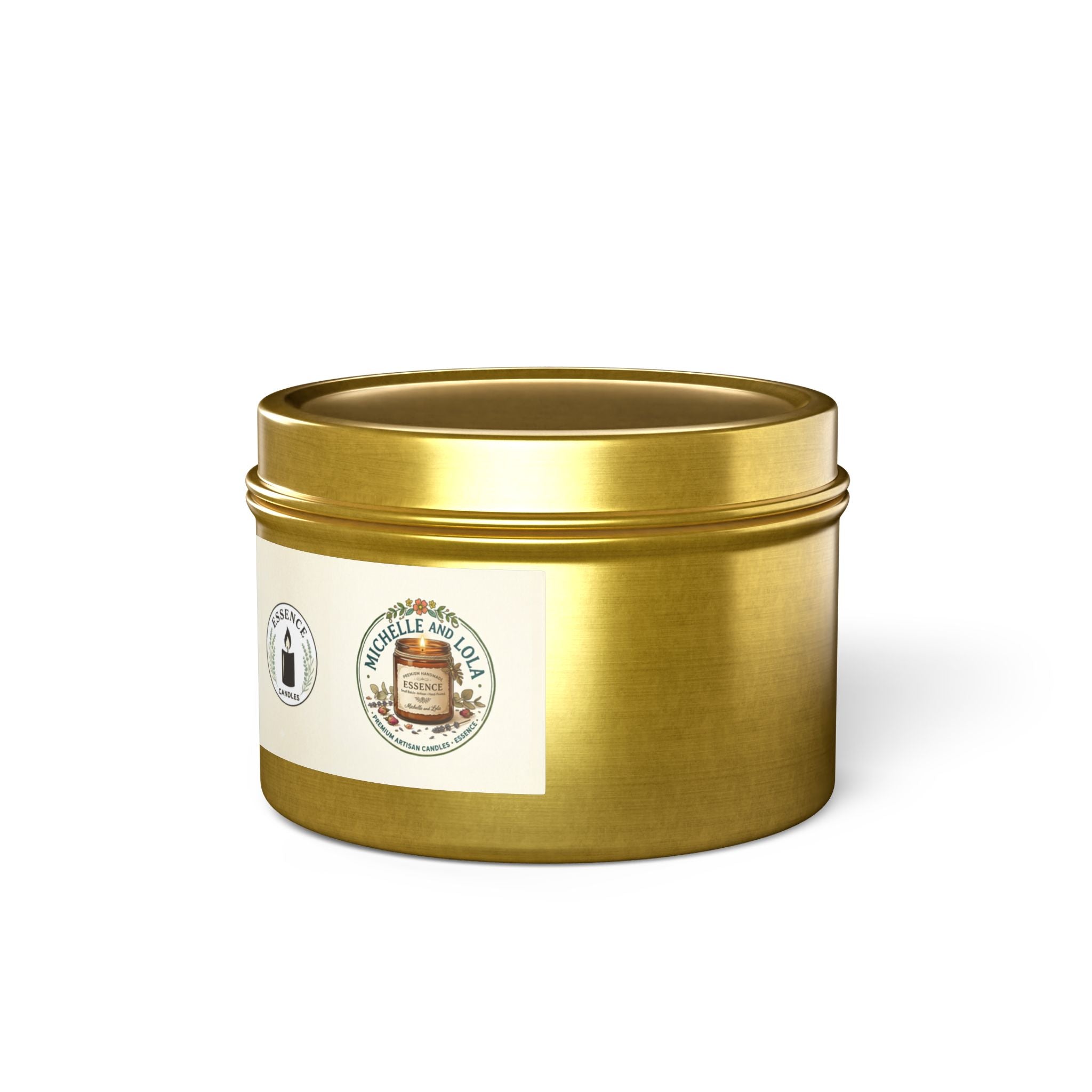 Rustic Honey & Oats Scented Tin Candle — Natural, Cozy Home Fragrance