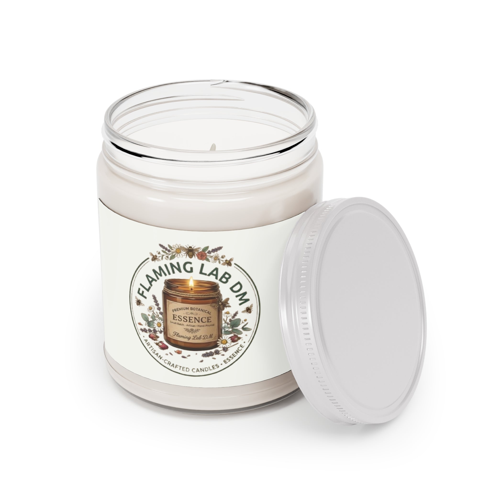 Soy Scented Candle 9oz — Michelle and Lola Essence Jar with White Lid