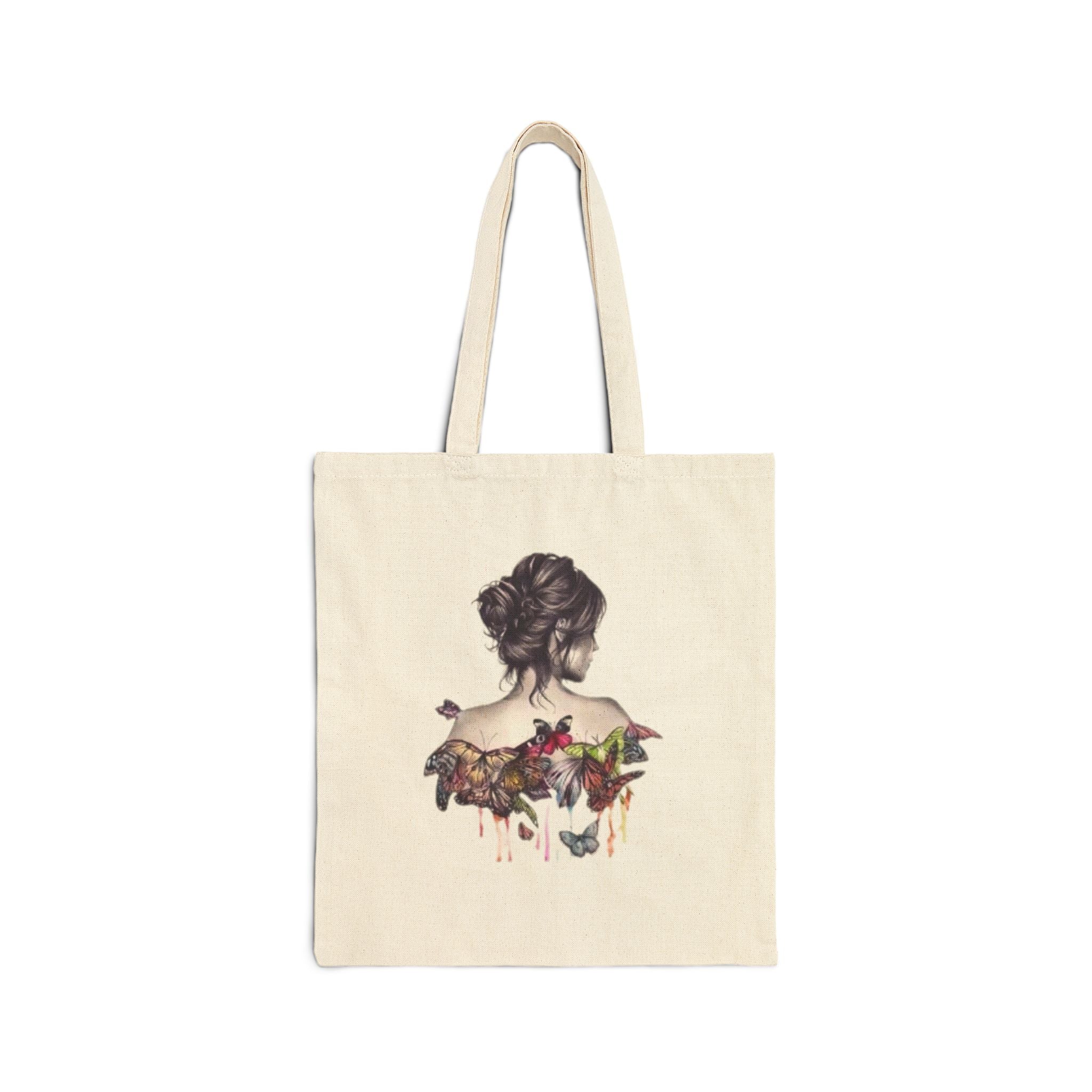 Canvas Tote Bag — Vintage Botanical Candle & Floral Portrait Eco Shopper
